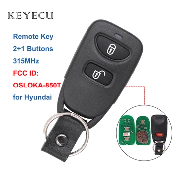 Keyecu Fjärrkontrollen nyckelbricka 2+1-Knappar 315MHz för Hyundai Tucson och Santa Fe 2006 2007 2008 2009 2010 2011,FCC ID:OSLOKA-850T