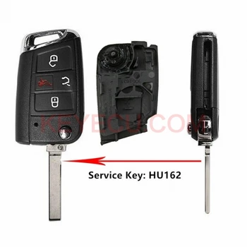 KEYECU Flip Keyless Avlägsna Nyckeln Skal Fall 4-Knappen för Volkswagen Atlas 2018-2020 NBGFS12A01 MQB P/N: 5G6 959 752 AC HU162 Blad