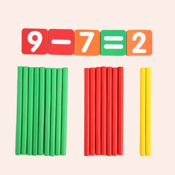 Kids Counting Sticks Number Cards Learning Math Preschool Educational Toys with Box AN88
