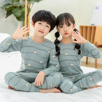 Kids Pyjamas Lång Ärm Tecknat Pyjamas För Barn Och Tjejer Flickor Killar Pyjamas Barn Flickor Kläder Passar Pojke Sleepwear Nattkläder