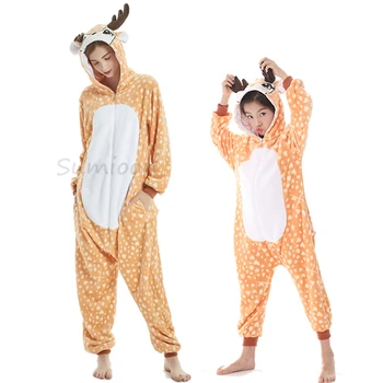 Kigurumi För Vuxna Onesie Barn Jul Rådjur Kostym Flanell Pyjamas Onesie Pojke Flicka Pyjama Sleep Passar Unicorn För Barn