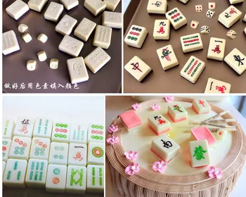 Kinesisk mahjong glass matlagning verktyg Jul bröllop mögel silikon harts form fondant choklad godis tårta dekoration 9458