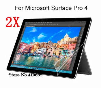 Klart Tablett LCD-Film skärmskydd För Microsoft Surface Pro 4 Pro4 Förstärkt Skydd Ultra thin Film 2st i 1 paket
