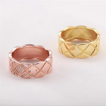 Klassisk Mode Smycken Het Försäljning 925 Silver&Guld Fyll Bana Vit AAA Cubic Zirconia Kvinnor Bröllop Brud Nätet Eller Ring