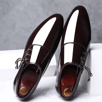 Klä Skor Män Oxford Patent Läder Män Klä Skor, Företag Skor Män Oxford Läder Zapatos De Hombre De Vestir Formella 657