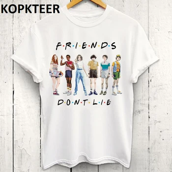 Konstigare Saker T-Shirt Rolig Skjorta Roliga Grafiska Vänner Ljuger inte Toppar Harajuku Shirt Kvinnor Nya Sommar Hip Pop Kvinnor Tees