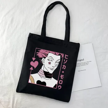 Kvinnor Axel Canvas Väska Söt Tecknad Japansk Konst Canvas Väska Med Tecknade Tätning Stor Kapacitet Vintern Brev Kul Punk Mode