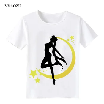 Kvinnor Casual T-Shirt tshirt Anime Sailor Moon Plus Size t-shirt kortärmad T-Shirt i Sommar O Neck Top Tee Ladies Skjorta Kläder