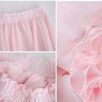 Kvinnor Chiffong Långa Kjolar 2020 Sommaren Nya Stabil All-Match Stranden Kjol Hösten Eleganta Maxi Kjolar Plus Size Svart Blå Rosa Vit
