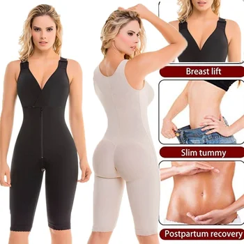 Kvinnor Efter Operation Postpartum Colombianska Kropp Shaper Magen Kontroll Bantning Full Body Shaper Plus Size Shapewear