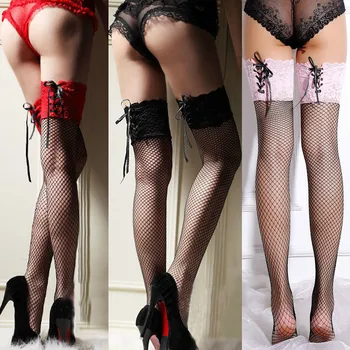 Kvinnor Sexiga Hål Årets Mode Stockings Kvinnor Mesh Nätstrumpor Långa Strumpor Över Knä Och Lår Hög Djurtäthet