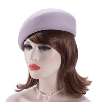 Kvinnor Vintage Look Ull Filt Tilt Vintern Basker Hattar Pillbox Fascinator Tefat Tilt Cap Formella Dressat A468