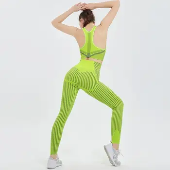 Kvinnor Yoga Passar Randig Sömlös Sport Bras Leggings Sportkläder Sätter Gym Slitage Kör Kläder Kvinna Träningsoverall Träning,ZF385