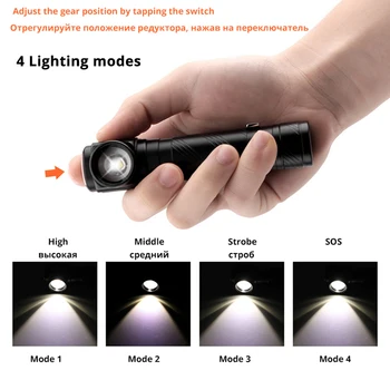 Laddningsbara Multi-function-LED Ficklampa och Inbyggt batteri USB-laddning Med magnet För natt ridning natt fiske, camping