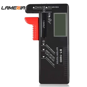 LAMEZIA BT168D Digital Batteri Elektrisk Kapacitet Tester LCD-Checker för 9V 1.5.V AAA-C D-Cell Batterier diagnostiska verktyg