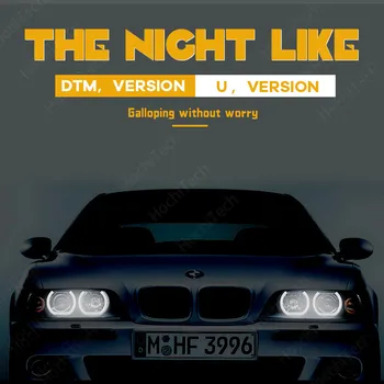 LED Angel Eye kit Klipp Stil DTM-U-formade Ljus Dag ljus Kristall Angel eyes till BMW 3 serien E46 sedan ansiktslyftning Halogen Strålkastare