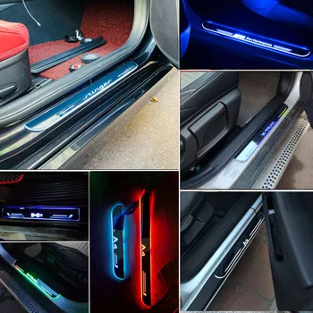 LED dörrtröskel Beskyddare Välkommen Pedal Tröskeln för Nissan Maxima 2016 2017 2018 Rörliga Ljus Bil Tillbehör