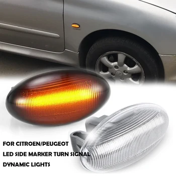 Led-sidan markör blinkers ljus dynamisk lampor för Peugeot 206 207 307 407 Partner Peugeot Expert, Citroen Berlingo Xsara