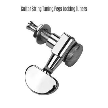 Legering Metall Elektrisk Gitarr Machine Heads Rattar String Tuning Peg Låsning Tuners Pack 6 St 3L3R med Skruvar, Beslag