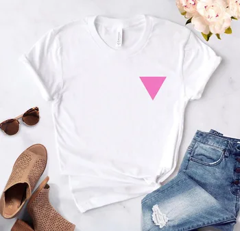 Lesbisk triangel lgbqt rosa ficka Print Kvinnor tshirt Bomull Casual Rolig t-shirt Eller 90-talet Lady Yong Flicka Drop Ship S-893