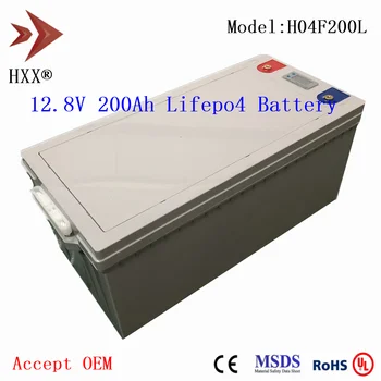 Lifepo4 12V 200AH Batteri Byggt 4S 200A BMS LCD-Litium-Jon-Batterier Djupt Cykel Gratis Underhåll för UPS Husbil Husvagn HUSBIL