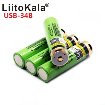 LiitoKala 3,7 V 18650 3400mAh Li-ion USB-Uppladdningsbart Batteri Med LED-Indikatorn DC-Laddning