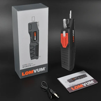 LOMVUM USB-Laddning Skruvmejsel Eectric Skruvmejsel Hand Borra Mini Litiumbatteri Hem Verktyg