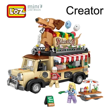 Loz Hot Dog Lastbil Glass Lastbil Bil Modell Block Leksak Kreativa Gåva För Barn Pojke Flicka Vän Kvinnor Officiell Auktoriserad