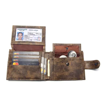 Lyx Designer Mens Plånbok Läder PU Bifold Kort Plånböcker Män Hasp Vintage Manliga Väska Mynt Påse Multi-funktionell Kort Plånbok