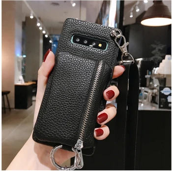 Lyxig plånbok kort väska, Crossbody strap telefon case för samsung galaxy NOTE20 S20 ultra S8 S9 S10 plus s10e note8 note9 note10 pro