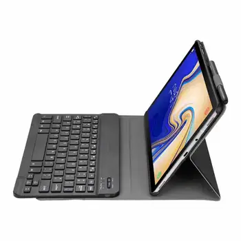 Magnetiska Bluetooth-Tangentbord läderfodral för Samsung Galaxy Tab S4 T830 T835 Täcka Funda med pennhållare