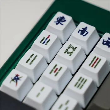 Mahjong Tangenter PBT-Färgsublimering Tangenter Cherry Profil Ytterligare nycklar R4 1U För alla Mekaniska Tangentbord