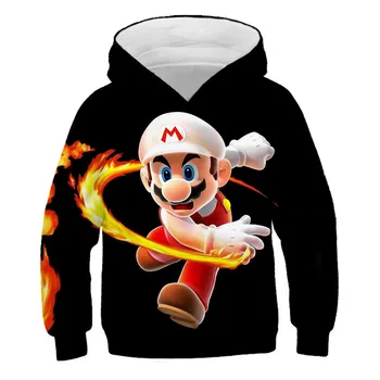 Mario barn luvtröjar 2020 höst vinter pojkar flickor mode utskrift mario bror sweatshirts barn polyester mode gång-och ytterkläder