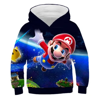 Mario barn luvtröjar 2020 höst vinter pojkar flickor mode utskrift mario bror sweatshirts barn polyester mode gång-och ytterkläder