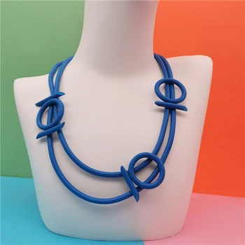Marliwoo Nya Multicolor Choker Halsband Kvinnor Gothic Smycken Handgjorda Konstigt Halsband Eller Kort Tröja Kedja Gummi Smycken