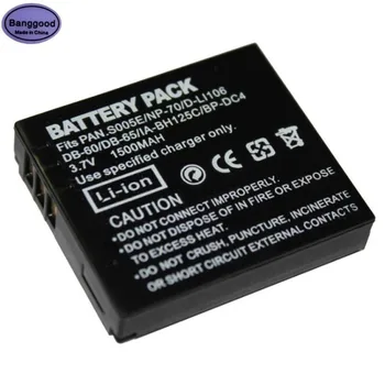 Med 3,7 V och 1500mAh CGA-S005E DMW-BCC12 Kamera Batteri Till Fujifilm NP-70 Pentax D-LI106 Ricoh DB-60 DB-65 Samsung IA-BH125C