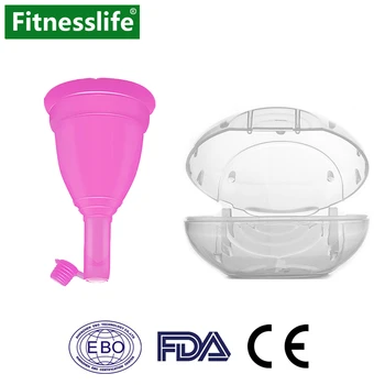 Menstrual Cup med Utsläpp Värde förvaringsväska täta Medicinsk Silikon Återanvändbara Lady Period Kvinnor menstruationsprodukter