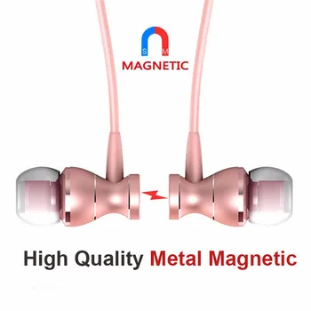 Metall Adsorption Magnet Hörlurar Hörlurar För Xiaomi Bass Stereo Headset Metall Trådbundna Hörlurar HiFi-Hörlurar Med Mic 2019