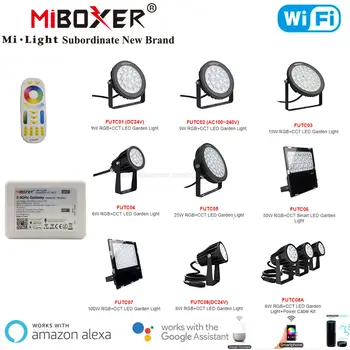 Miboxer 2.4 G Smart Trädgård Ljus, 6W 9W 15W 25W 50W 100W Vattentät RGBCCT LED Gräsmatta Lampa Trådlös Fjärrkontroll & WiFi-APPEN Voice Control