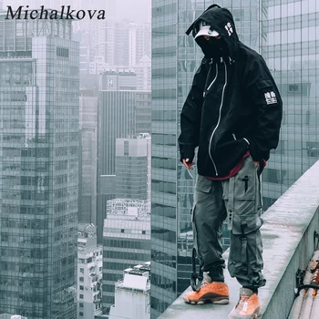 Michalkova flygvapnet flyger Funktionella streamer hip hop lös mörk päls män Japanska originalet natt vind streamer