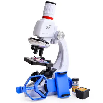 Mikroskop Kit Lab med telefonhållare som Vetenskap Pedagogisk Leksak Eller Raffinerade Biologiska Mikroskop för Barn Gåvor