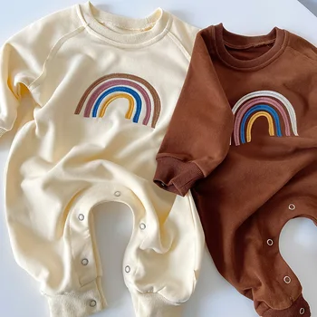 MILANCEL 2020 babykläder Rainbow Embrodiery Nyfödda Pojkar Romper Mjuk passa Pojkar Jumpsuits