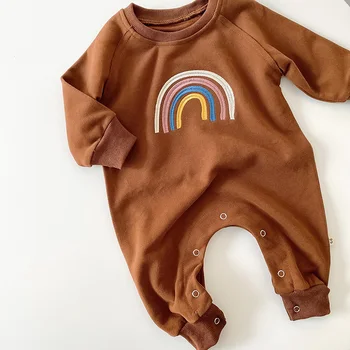 MILANCEL 2020 babykläder Rainbow Embrodiery Nyfödda Pojkar Romper Mjuk passa Pojkar Jumpsuits