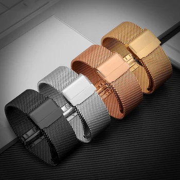 Milanese Loop Armband av Rostfritt Stål Bandet För att Titta på 10-22mm Armband Strap för Män Kvinnor Klocka Tillbehör