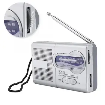 Mini Bärbar Radio AM/FM-Radio med Teleskopisk Antenn för Mottagare Fm-Radio Digital-Radio Dubbla Band BC-R21 BC-R20 Inbyggd Högtalare
