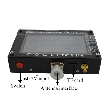 Mini1300 4,3 tums LCD-Pekskärm 0.1-1300MHz HF/VHF/UHF ANT SWR Antenn Analyzer Meter Testare