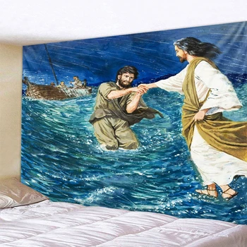 Mirakel av Jesus väggmålning väv heminredning Bohemiska dekorativ bakgrund vägg trasa Angel väv lakan soffa filt