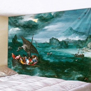 Mirakel av Jesus väggmålning väv heminredning Bohemiska dekorativ bakgrund vägg trasa Angel väv lakan soffa filt