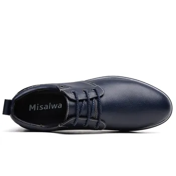 Misalwa Dropship Hög Kvalitet Män Lägenheter Fritid Soft Comfort Skodon Av Läder Sneakers Fyra Säsonger Oxford Skor För Män Mockasiner