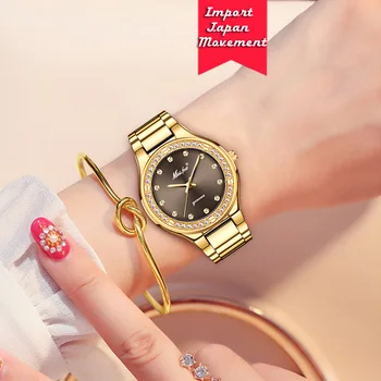 MISSFOX 2020 Kvinnor Titta på Kända Varumärken Lyxiga Affärer Silver Färg Armbandsur Vattentät Stål Armband Klocka Eller För Älskare